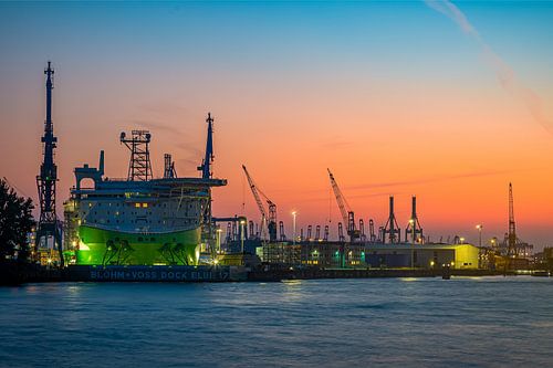Hamburg - Dock Elbe 17 in the evening light