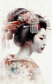 Faded Portrait of a Geisha sur Marja van den Hurk