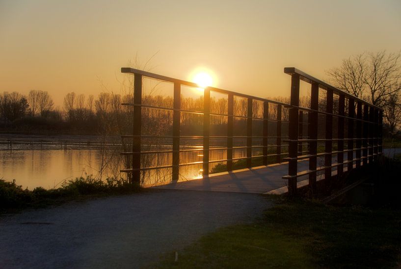 Bridge in the evening sun. by Jurjen Jan Snikkenburg