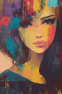 Frau mit Farben | Bunte Frau
