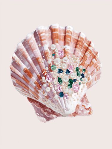 Illustration eines schillernden Muschelschatzes