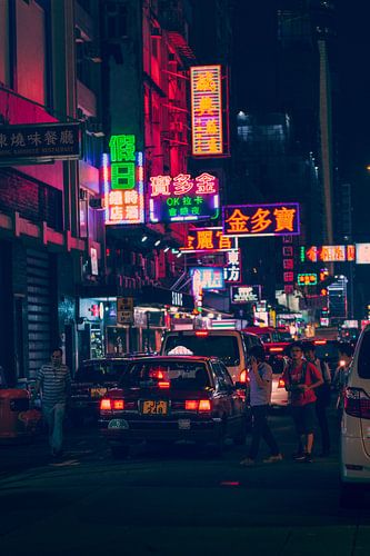 Neon lichten in Hong Kong, China