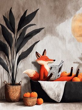 Renard prenant un bain sur JBJart Justyna Jaszke