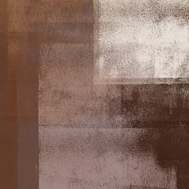 Abstrakte Kunst in Rostbraun und Weiß. 2er-Set. Nr. 2 von Abstrakte minimalistische Kunst
