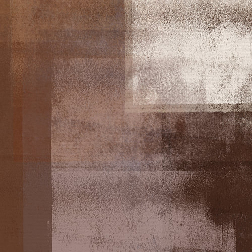 Abstracte kunst in roestbruin en wit. Set van 2. Nr. 2