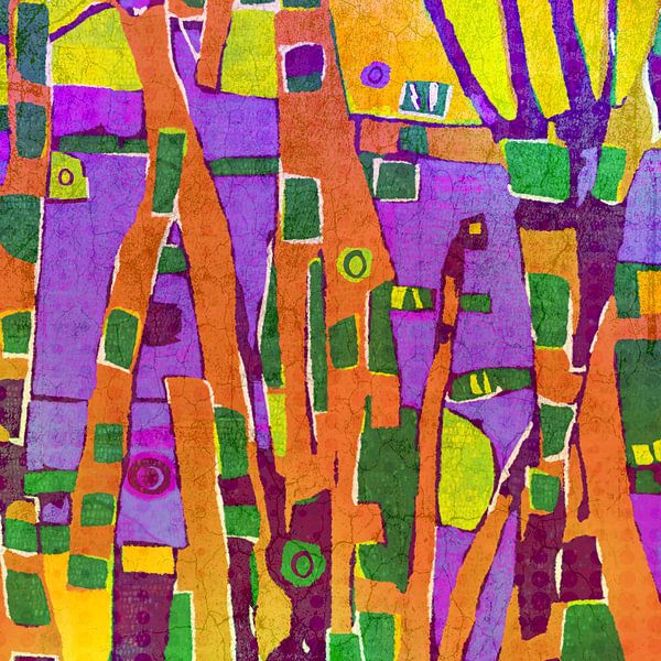 Promenade nocturne dans les champs violets et verts par Anna Marie de Klerk