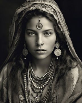Portrait d'art "Fille berbère" sur Carla Van Iersel