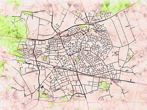 Karte von Deurne im stil 'Soothing Spring'