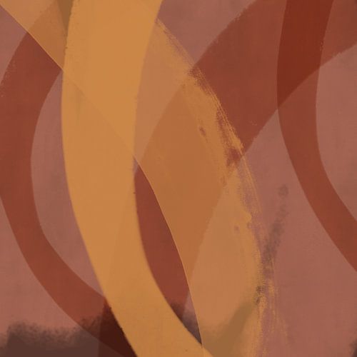 Lignes et formes abstraites en ocre et terra