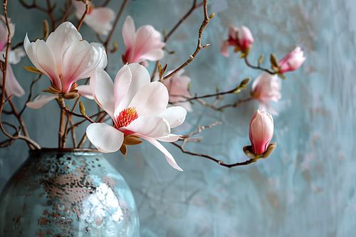 Magnoliatakken in vaas