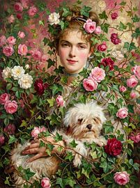 Girl Holding her Dog von J.O. Han