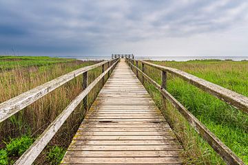 Boardwalk to a viewpoint near the village of Nebel on the island of A