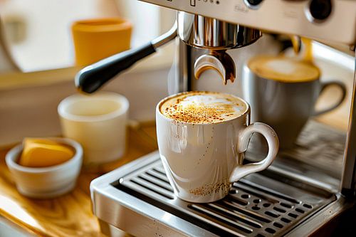 kopje koffie of cappuccino drinken