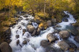La rivière Riquerna serpente à travers les couleurs chatoyantes de l'automne dans le Pallars J sur PhotoCluster