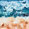 Where the ocean meets the sand | Aquarel schilderij van WatercolorWall