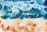 Wo der Ozean den Sand trifft von WatercolorWall Miniaturansicht