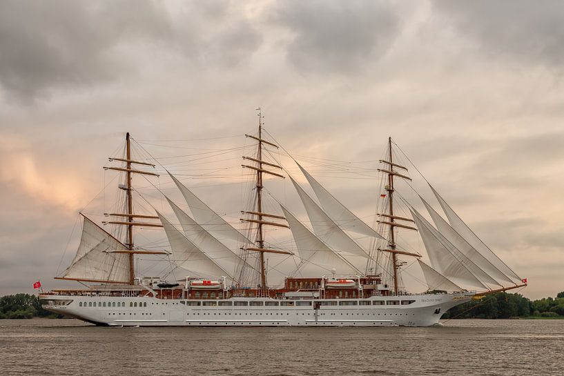 Sails of longing - Sea Cloud Spirit on the Elbe by Sabine Wagner