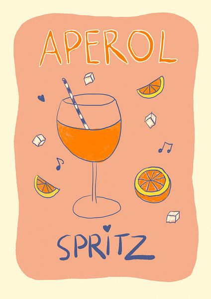 [PSTR Studio] Aperol Spritz アートポスター PSTR Studio Elin PK Aperol Spritz Frameless Art Print