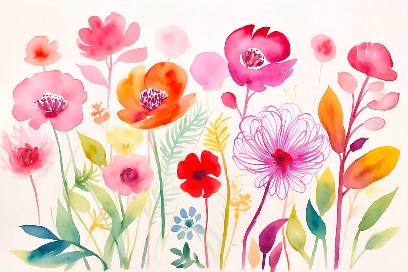 Whimsical Midsummer Wildflower Meadow von Andrea Haase