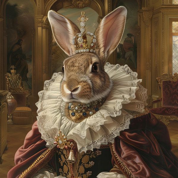 Königliches Kaninchen im barocken Stil von Poster Art Shop