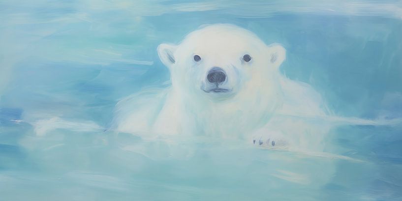 Polar bear in the water by Whale & Sons