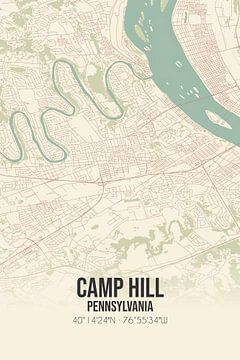 Vintage map of Camp Hill (Pennsylvania), USA. by Rezona