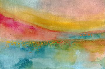 Abstrakte Malerei, Landschaft mit Wildblumen von Joriali Abstrakte Kunst