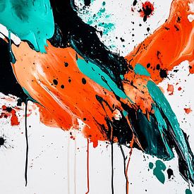 Dynamisch abstract schilderij kleuren van Imperial Art House