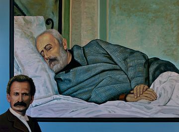 Silvestro Lega's Dying Mazzini Painting by Paul Meijering