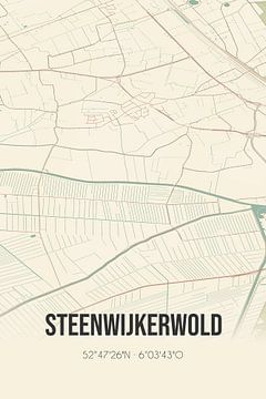 Vintage landkaart van Steenwijkerwold (Overijssel) van Rezona