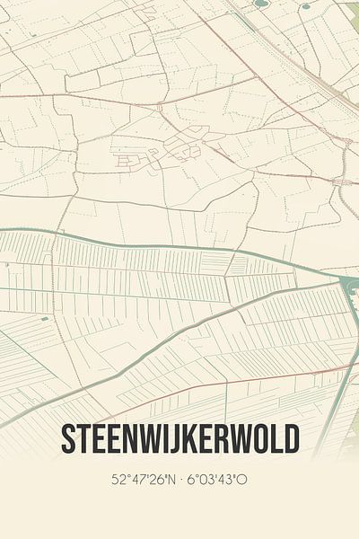 Vintage map of Steenwijkerwold (Overijssel) by Prints of Place