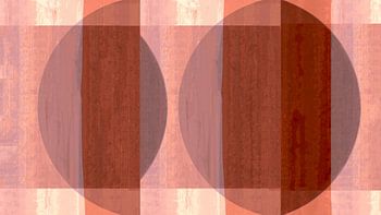 Mid Century Bauhaus Vormen Warm Pastel Schilderij