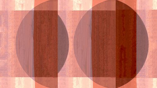 Mid Century Bauhaus Shapes Warm Pastel Painting