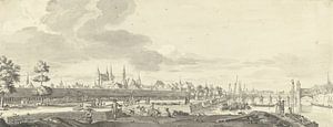 Vue de la chauve-souris et du pont de la Meuse à Maastricht, Jan de Beijer, 1713 - 1780.