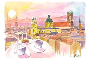 Münchner Frühstück mit Rooftop-Vibes und Blick auf das historische Zentrum