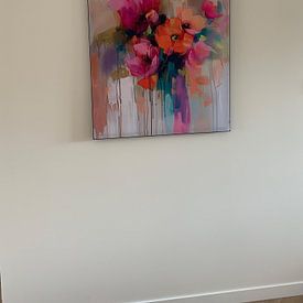 Klantfoto: Kleurrijke bloemen van Studio Allee, als ArtFrame
