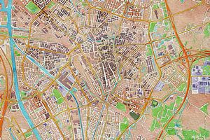Carte colorée d'Utrecht sur Maps Are Art