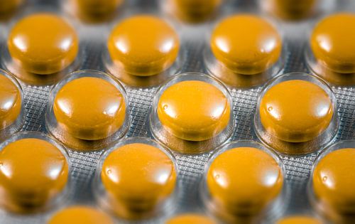Macro van een pak tabletten