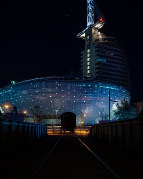 Climate house at night