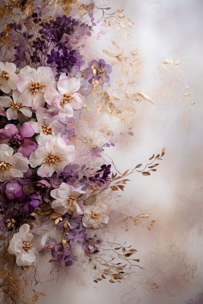 Flowers Rococo Painting by Preet Lambon