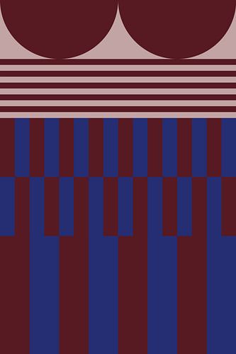 Felle kleuren en strepen collectie. Marineblauw en bruin nr. 4