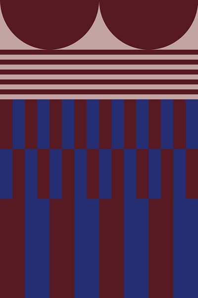 Bold colors and stripes collection. Navy blue and brown no. 4 by Dina Dankers
