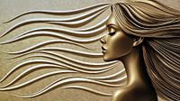 Woman with flowing hair