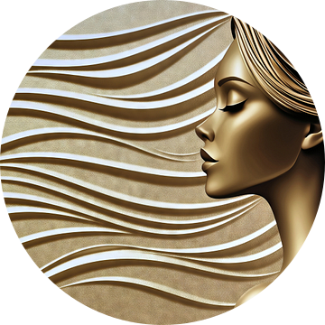 Vrouw met wapperend haar