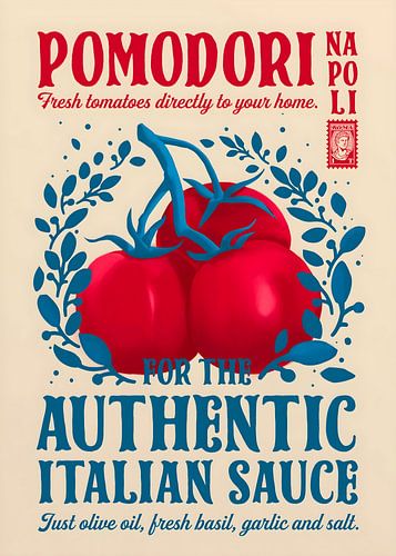 Vintage Italian Pomodori Napoli Tomato Kitchen Poster