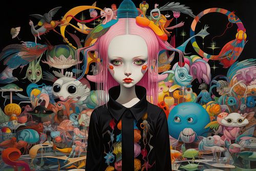 Abstract vreem bizarre vrouwelijk portret