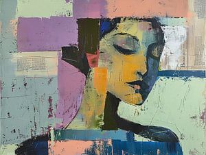 Frau mit Farben | Frau abstrakt