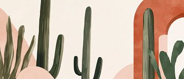 Cactuslandschap met zachte vormen van Poster Art Shop
