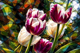 Tulipes colorées - abstrait