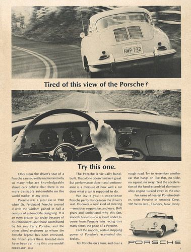 Vintage Werbung 1965 PORSCHE!